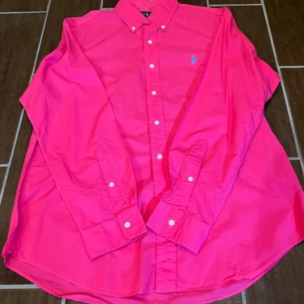 NWOT Mens' Polo Long Sleeve button down  (L)